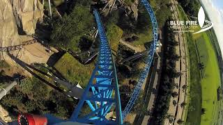 POV blue fire Megacoaster powered by GAZPROM Europa Park OFFICIAL ONRIDE [upl. by Grim310]