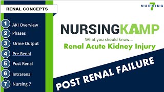 POST RENAL FAILURE Nursing KAMP 2020 Acute Kidney Injury [upl. by Snave]