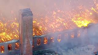 03142020 Pawtucket RI  Aerial Video Massive Mill Fire  Multiple Buildings Destroyed [upl. by Miehar188]