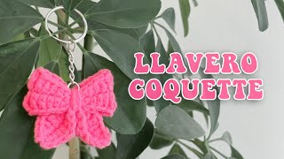 LLAVERO con Forma de LAZO a CROCHET 🎀 Estilo COQUETTE [upl. by Placida]