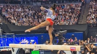 Simone Biles HUGE Save on Beam  Olympic TRIALS 2024 Day 1 [upl. by Treblig145]