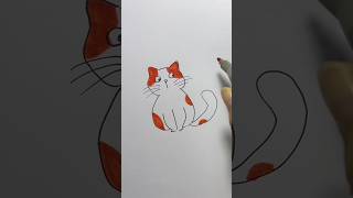 Drawing cat drawing cat coloring shorts challenge trend trendiol tutorial art cartoon [upl. by Adirf]