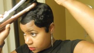 Short Relaxed Hair Tutorial How I style my Short Cut [upl. by Ecneralc466]