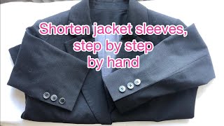 Wie du deinen Sakko Ärmel selbst ohne Nähmaschine von Hand kürzen kannstShorten Jacket sleeves [upl. by Ingmar766]