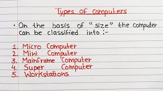 Classification of computer  What are the five classification of computer by their size  Part 2 [upl. by Enairda546]