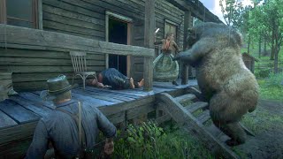 Arthur brings a bear to Aberdeen pig farm  RDR2 [upl. by Ednihek329]