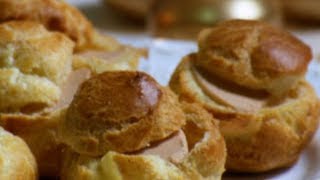 Recette  Gougères farcies au foie gras – Noël [upl. by Louella]