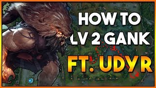 HOW TO LEVEL 2 GANK  Diamond Udyr Jungle  League Patch 812 [upl. by Corabelle816]