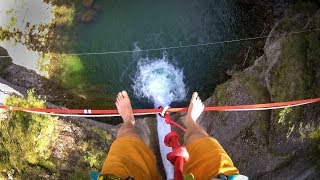 Extreme Highlining over Triple Waterfall [upl. by Dlorah]