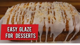 Easy Powdered Sugar Glaze for Desserts  Liquid icing  Liquid frosting [upl. by Eisej]