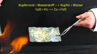 Reduktion von Kupferoxid mit Wasserstoff Redoxreaktion [upl. by Animsay]