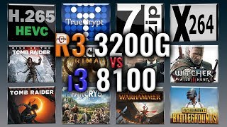 Ryzen 3 3200G vs i3 8100 Benchmarks  Test Review  Comparison  Gaming  13 Tests [upl. by Naitsirk]