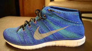 Nike Free Flyknit Chukka  Game RoyalWolf GreyAtomic TealBlack [upl. by Ahsienom]