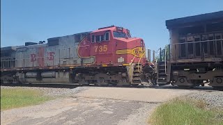 BNSF Warbonnet 735 on Union Pacifics MFWNL [upl. by Analise731]