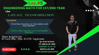 Laplace Transform  Unit step function Dirac delta function  btechmaths [upl. by Aneez]