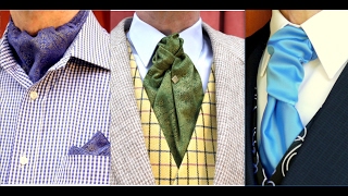 How to tie a Cravat an Ascot and a Ruche Tie Know the Difference and how to wear them [upl. by Ahcila]