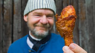 Fried Chicken From 1736  Comfort Food Origins  18th Century Cooking [upl. by Icaj]