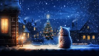 A Snowy Night in Winter Wonderland 🎄 Christmas Oldies playing in another room w crackling fire ASMR [upl. by O'Kelly619]