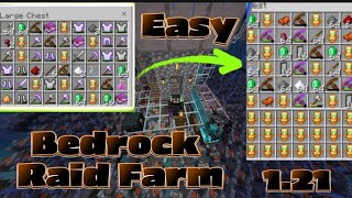 Easy Raid Farm in BEDROCK EDITION  121 2024 [upl. by Roydd]