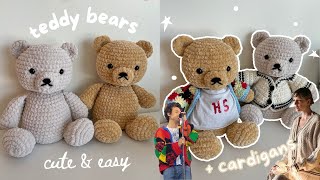 how to crochet a cute bear wearing a cardigan  amigurumi tutorial no magic ring  free pattern [upl. by Black502]