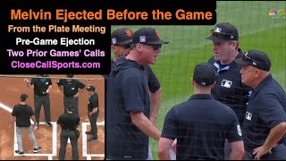 E122  Bob Melvin Ejected From PreGame Lineup Card Plate Meeting Complaining to Chris Conroy [upl. by Akital]