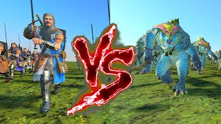 Foot Squires VS Saurus Warriors Total War Warhammer 3 [upl. by Ahsinej]