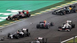 Accidente provocado y banderas que cambian al paso de Vettel [upl. by Evanne232]