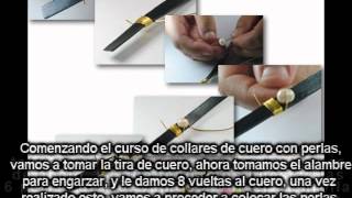 Como hacer collares de cuero con perlas [upl. by Stock]