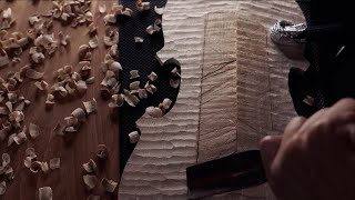 Making the Violin Back Outline  Wood Carving ASMR [upl. by Eiroc]