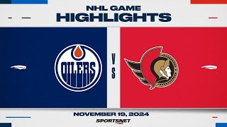 NHL Highlights  Oilers vs Senators  November 19 2024 [upl. by Hokanson]