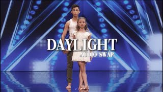 Easton and Izzy from agt audio swap I DO NOT OWN THIS DANCE dance agt audioswap video [upl. by Nonaihr]