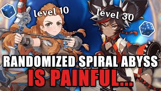 Spiral Abyss but I have to roll for my teams each floor  Genshin Impact [upl. by Hannazus]