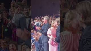 George Clooney amp Brad Pitt Hug After 5Minute Ovation for ‘Wolfs’ at Venice Film Festival [upl. by Aivatra806]