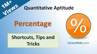 Percentage  Shortcuts amp Tricks for Placement Tests Job Interviews amp Exams [upl. by Scheer]