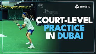 Rublev Murray Hurkacz amp More CourtLevel Tennis Practice In Dubai [upl. by Birdie]