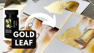 How to Apply Gold Leaf to Watercolor Paper 💫 12daysofchristmas [upl. by Amandie737]