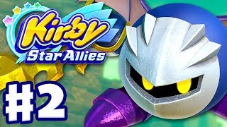 Kirby Star Allies  Gameplay Walkthrough Part 2  Planet Popstar 100 Meta Knight Nintendo Switch [upl. by Anialahs]