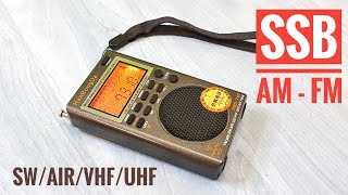 Pocket SSB SWCBAIRVHFUHF receiver HRD747 review [upl. by Kenwee]