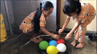 Bermain balon air bersama Dedek dan Fatima🎈 [upl. by Yong829]