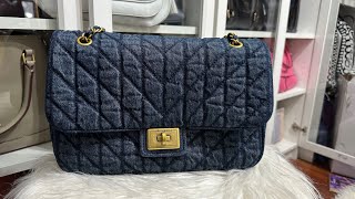 THE BAG IS SECURED 🎉🎉🎉😂😂😂KARL LAGERFELDAgyness Quilted Denim Shoulder Bag [upl. by Aimac]