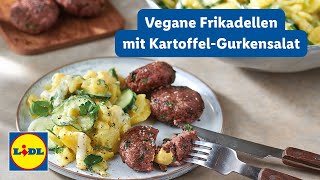 Vegane Frikadellen mit KartoffelGurkensalat  Greenforce Frikadellen  Lidl Kochen [upl. by O'Reilly]