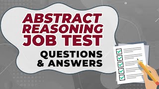 Abstract Reasoning Job Test Questions and Answers [upl. by Euginimod]