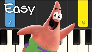 SpongeBob SquarePants The Patrick Star Game  EASY PIANO TUTORIAL [upl. by Ahsilac90]