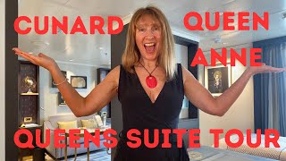 CUNARD QUEEN ANNE CRUISE SHIP QUEENS SUITE 6243 AFT CABIN TOUR amp INSIDE LOOK [upl. by Thorley846]