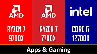 RYZEN 7 9700X vs RYZEN 7 7700X vs CORE I7 12700K [upl. by Schulein416]