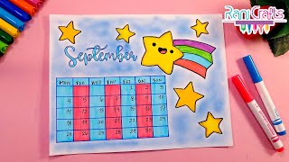 DIY  SEPTEMBER Calendar  Bullet journal decoration organization ideas [upl. by Rawdan440]