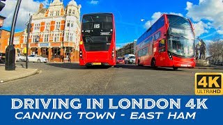 Driving in London 4K  Canning Town To East Ham [upl. by Nollad]