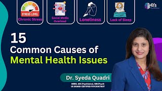 15 most Common Causes of MENTAL HEALTH Issues  Dr Syeda Quadri  Qs Psychzone [upl. by Neukam]