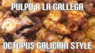 How to cook a genuine pulpo a la gallegaoctopus Galician style Spanish tapas fish recipes [upl. by Ainattirb362]