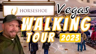 This is the NEW Horseshoe Las Vegas Complete Walking Tour 2023  See it ALL caesarsrewards [upl. by Elocon]